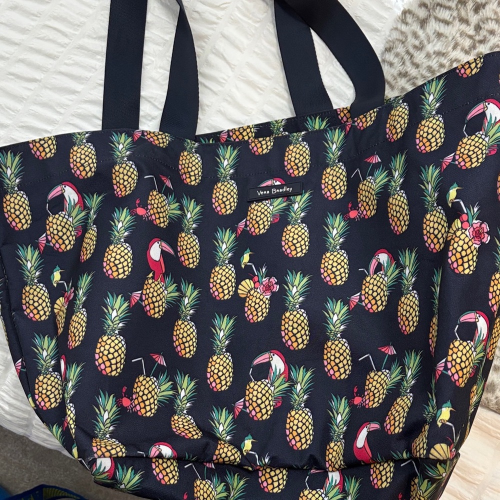 Vera Bradley Tropical Pineapple Tote - Navy